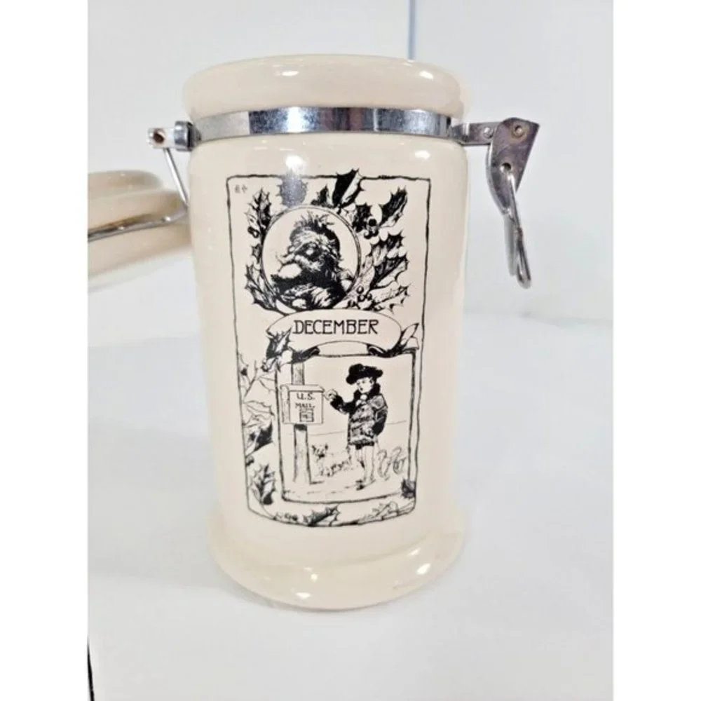 California Pantry Classic Ceramics December 2003 Canister Tight‎ Seal Lid 7.5